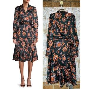 BCBGMAXAZRIA Floral Wrap Dress size medium